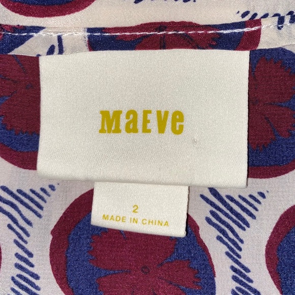 ANTHROPOLOGIE Maeve Silk Floral Geometric Dress Size 2 - Picture 5 of 13